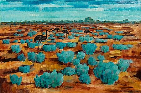 Emus on the Plain