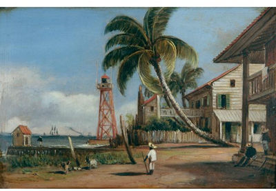 COLON ON THE ASPENWAL (Governor's Residence and Lighthouse Overlooking Cristobel Harbour Colon, Panama)