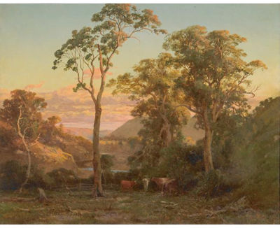 NEAR BACCHUSMARSH [SIC]. SUNSET ON THE WERRIBEE