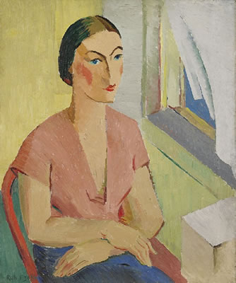 WOMAN IN PINK BLOUSE