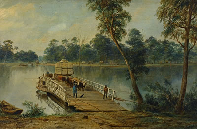 (Punt on the River Murray at Echuca) 1872