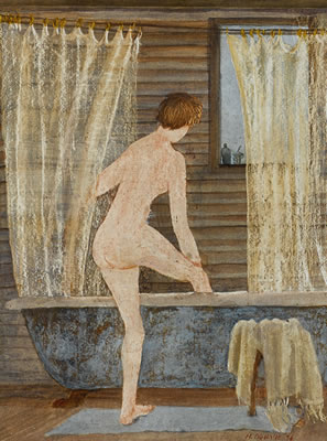 The Morning Bath 1976 by Helen Elizabeth Ogilvie - Auction record, sale price, and art valuation. Compare with similar artists and explore comparable artworks.
