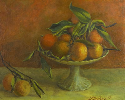 Still Life with Compote of Oranges 1967 by David Edgar Strachan - Auction record, sale price, and art valuation. Compare with similar artists and explore comparable artworks.