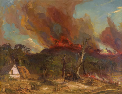 Bushfire, Hahndorf, South Australia (1912) by Hans Heysen - Auction record, sale price, and art valuation. Compare with similar artists and explore comparable artworks.