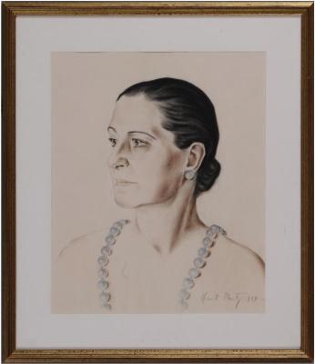 TWO PROFILE PORTRAITS OF HELENA RUBENSTEIN
