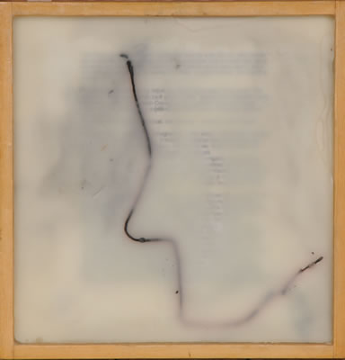 Portrait of Michelle Stuart: SELF PORTRAIT FOR THE NEW YORK STUDIO SCHOOL BENEFIT, 1996