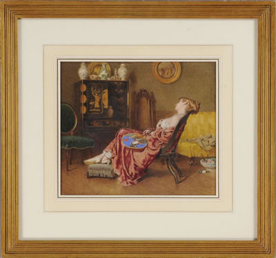 ASLEEP IN A CHAIR by Edward Radford - Auction record, sale price, and art valuation. Compare with similar artists and explore comparable artworks.