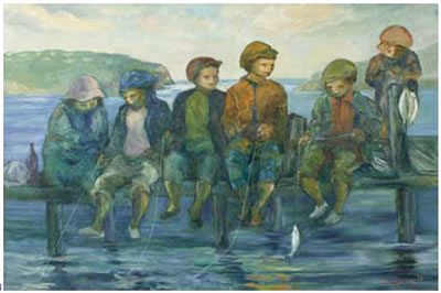 Children Fishing in the Knysna Lagoon