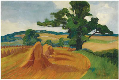 Sample artwork by Bertha Amy (King) Everard (1873 - 1965), known for rural, bucolic painting of landscape, figure and birds in landscape - View similar artists and auction records