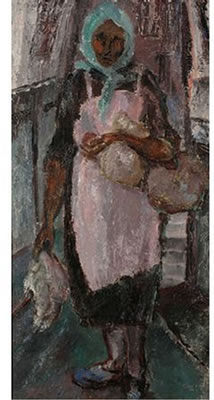 Woman in a Pink Apron by Cecil Higgs - Auction record, sale price, and art valuation. Compare with similar artists and explore comparable artworks.