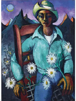 Seated Boy with Daisies