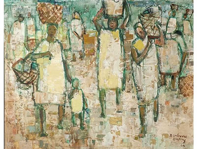 Women with Baskets by Barbara Grace Burry - Auction record, sale price, and art valuation. Compare with similar artists and explore comparable artworks.
