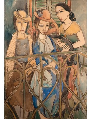 Three Women on a Balcony