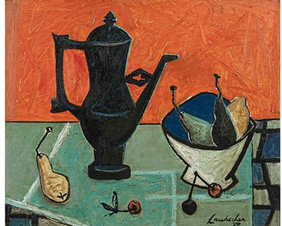 Still Life with Cof ee Pot, recto; Abstract, verso