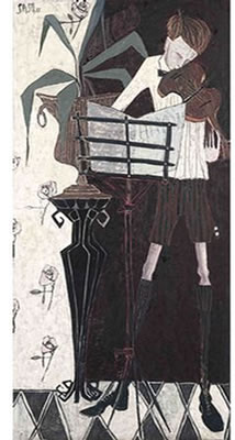 Boy with a Violin by Cecily Sash - Auction record, sale price, and art valuation. Compare with similar artists and explore comparable artworks.