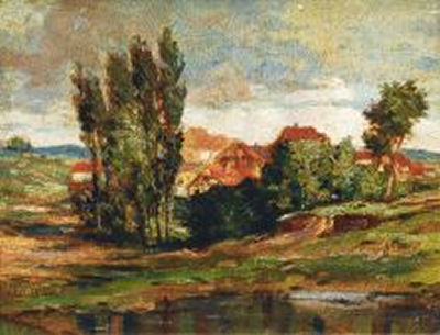 Landschaft mit Dorf by Georg Kaulbach - Auction record, sale price, and art valuation. Compare with similar artists and explore comparable artworks.