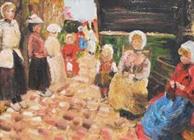 Mädchen und Frauen im Hof