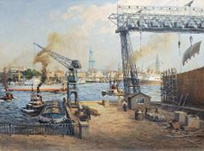 Hamburger Hafen by Gustav Burghardt - Auction record, sale price, and art valuation. Compare with similar artists and explore comparable artworks.