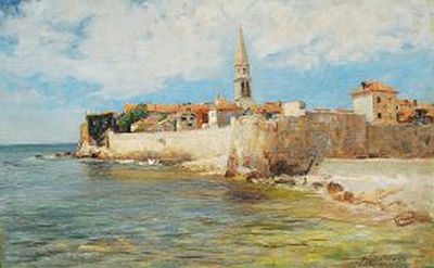 Küstenstadt an der Adria by Eugène Konopatzky - Auction record, sale price, and art valuation. Compare with similar artists and explore comparable artworks.