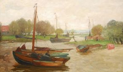 Boote in kleinem Elbhafen by Thomas Ludwig Herbst - Auction record, sale price, and art valuation. Compare with similar artists and explore comparable artworks.
