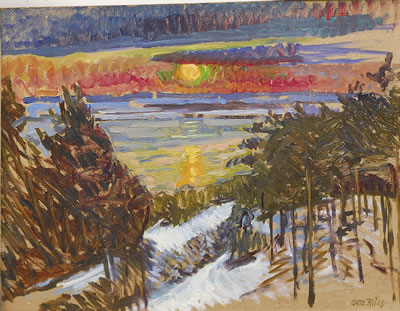 Sunset at the river Elbe by Otto Illies - Auction record, sale price, and art valuation. Compare with similar artists and explore comparable artworks.