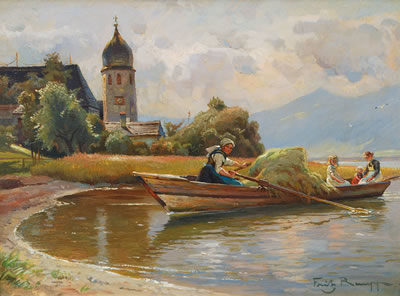 Sample artwork by Friedrich Raupp (1871 - 1949), known for landscape and genre painting - View similar artists and auction records