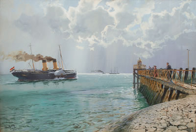 Paddle Wheel Steamer by Hans Bohrdt - Auction record, sale price, and art valuation. Compare with similar artists and explore comparable artworks.