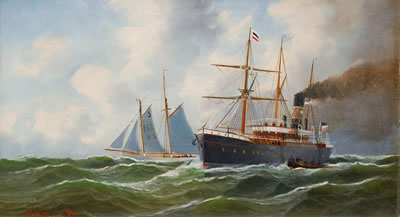 Dampfsegler Sultan und Elbe No. 3