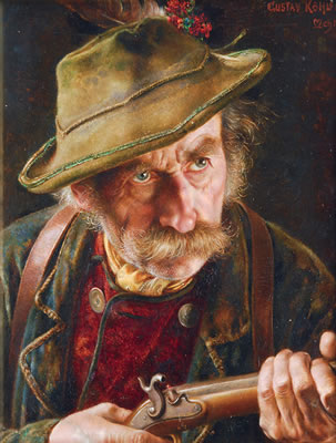 Charakterkopf eines Jägers by Gustav Kohler - Auction record, sale price, and art valuation. Compare with similar artists and explore comparable artworks.