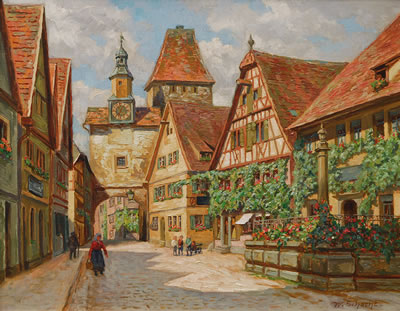 Rothenburg ob der Tauber by Wilhelm Schacht - Auction record, sale price, and art valuation. Compare with similar artists and explore comparable artworks.