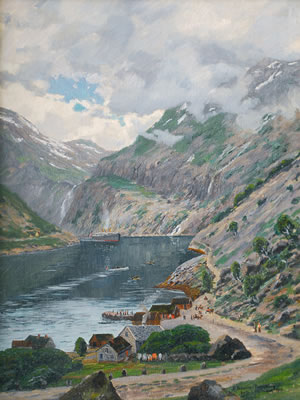 Geirangerfjord by Heinrich Petersen-Flensburg - Auction record, sale price, and art valuation. Compare with similar artists and explore comparable artworks.