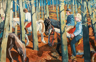 Equestrians in the Wood by Karl Adser - Auction record, sale price, and art valuation. Compare with similar artists and explore comparable artworks.