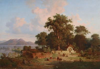 Evening at the Lago Maggiore by Ernst Von Raven - Auction record, sale price, and art valuation. Compare with similar artists and explore comparable artworks.