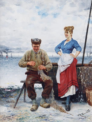 Education in Mending the Nets by Frederick Reginald Donat - Auction record, sale price, and art valuation. Compare with similar artists and explore comparable artworks.
