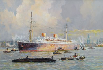 Hapag-Ship at Hamburg Harbour