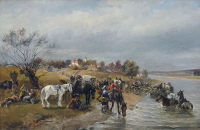 Soldiers Camp on the Riverbank