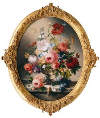 Floral Still Life with Bumblebee and Butterflies