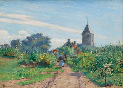 Summerly Path with Village Church by Fritz Westendorp - Auction record, sale price, and art valuation. Compare with similar artists and explore comparable artworks.