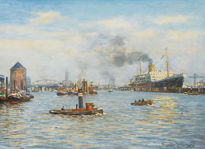 Port of Hamburg with Kehrwiederspitze