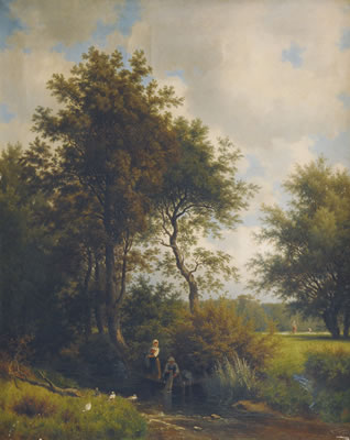 Idyllic Landscape with Washerwomen by Jacob Maurer - Auction record, sale price, and art valuation. Compare with similar artists and explore comparable artworks.