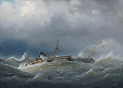 Sample artwork by Johann Baptist Weiss (1812 - 1879), known for dramatic marine seascapes, landscape, portrait and botanical painting - View similar artists and auction records