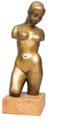 A bronze figure 'Female nude' by Arnold Hilmer - Auction record, sale price, and art valuation. Compare with similar artists and explore comparable artworks.
