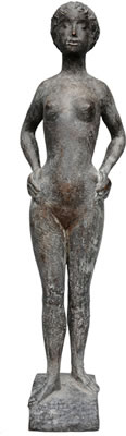 A large bronze figure 'Standing female nude'