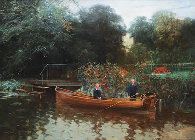 Children in a Boat on the Feenteich by Ludwig Julius Christian Dettmann - Auction record, sale price, and art valuation. Compare with similar artists and explore comparable artworks.