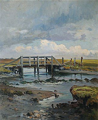 Old Footbridge in the Tideland of Sylt by Henry Gundlach - Auction record, sale price, and art valuation. Compare with similar artists and explore comparable artworks.