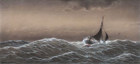 Fishing Boats in a Storm