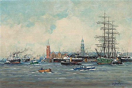 Sample artwork by Oscar Bogel (1871 - 1964), known for realistic paintings and graphics depicting everyday life of ordinary people - View similar artists and auction records
