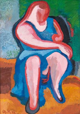 Sitzende II by Charlotte HilmerHilmer-Wegel - Auction record, sale price, and art valuation. Compare with similar artists and explore comparable artworks.