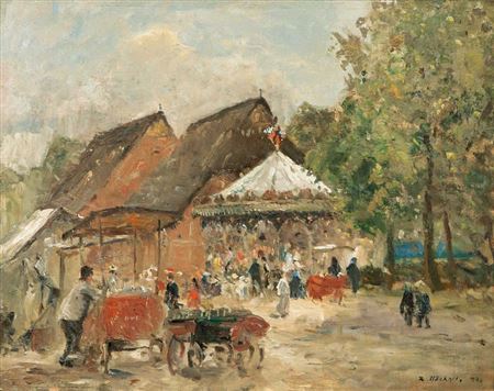 Sample artwork by Rudolf Hockner (1864 - 1942), known for tonal plein air painting in the paysage intime style - View similar artists and auction records