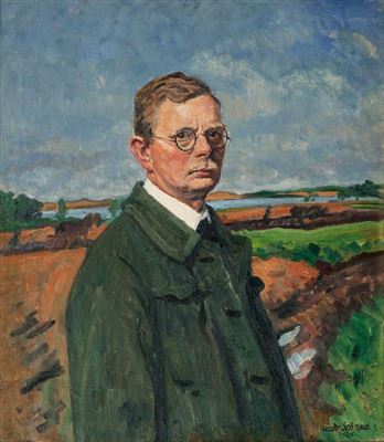 Portrait of Friedrich Schaper: Self Portrait in a Landscape